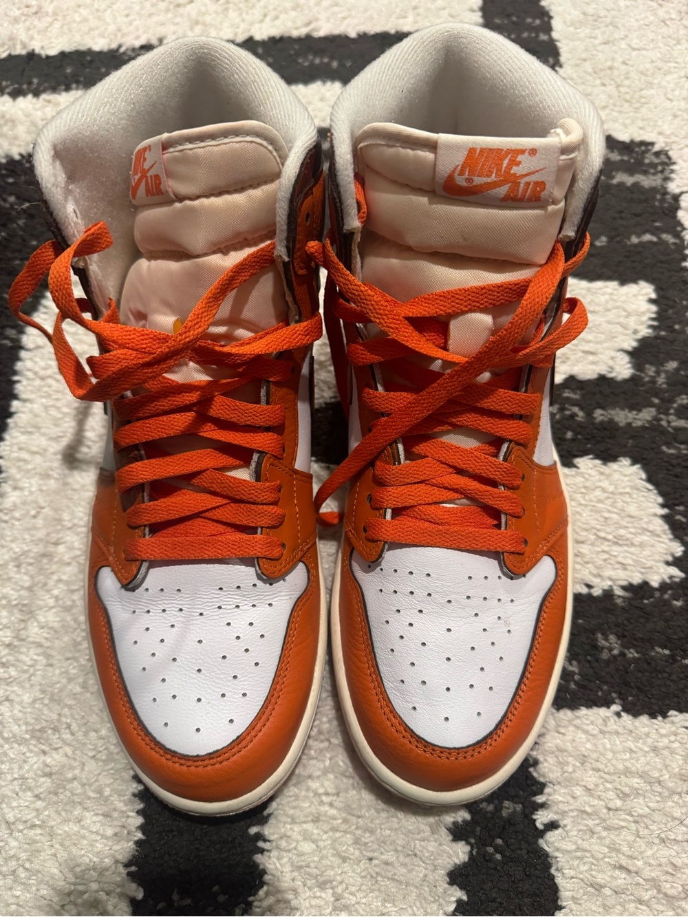 Nike High-Top Sneakers in White & Orange